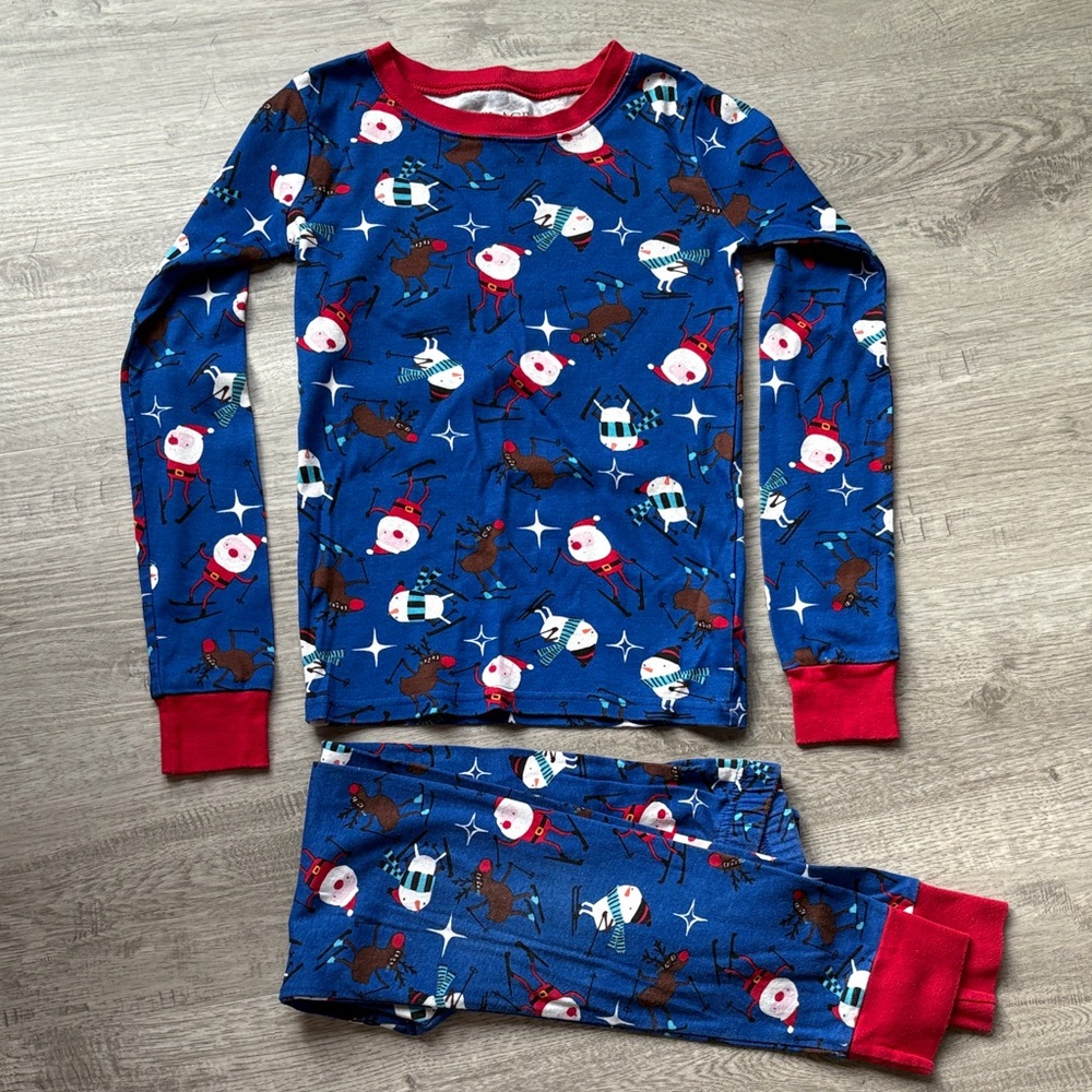 The Children's Place Blue Pajama Set with Red Accents